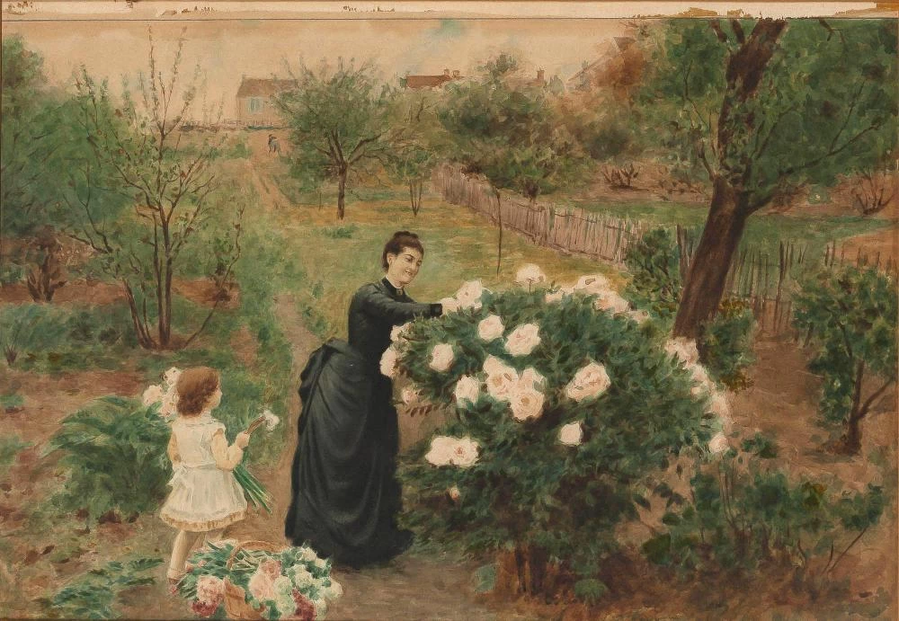 Marie - François Firmin, Girard, Madre e figlia in giardino